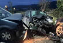 Aksident i trefishtë! Plagoset rëndë shoferi i “Audit”, niset me urgjencë drejt spitalit