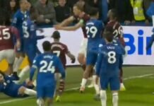 Chelsea-West Ham u mbyll me një përleshje të madhe dhe një karton të kuq! Video