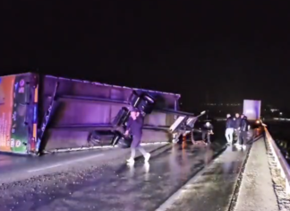 Aksident rrugor në aksin Korçë-Kapshticë/ Përmbyset kamioni për shkak të erës së fortë