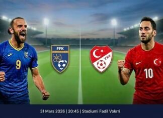 Sytë e gjithë shqiptarëve në Prishtinë, Kosova përballet sot me Turqinë (Formacioni i mundshëm)