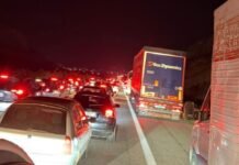 Trafik i rënduar në autostradën Tiranë–Elbasan, shënohet radhë kilometrike automjetesh