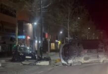 Dy minorenë përplasin dhe plagosin me makinë dy policë. Arrestohen pas 30 minutash