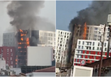 Zjarr i madh përfshin një kompleks banimi pranë QSUT-së në Tiranë, evakuime dhe panik mes banorëve