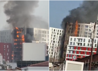 Zjarr i madh përfshin një kompleks banimi pranë QSUT-së në Tiranë, evakuime dhe panik mes banorëve