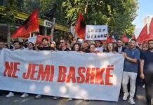 ‘Ne jemi bashkë’! Protesta për gjuhën shqipe, Tirana mbështet studentët shqiptarë në Shkup