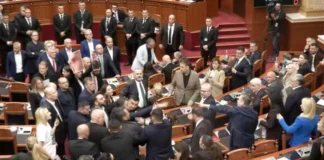 Plas sherri në Kuvend, Noka shtyn dhe i prish mikrofonin Ballës!